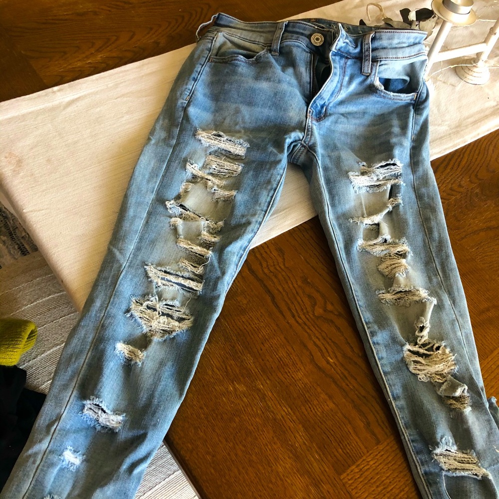 American Eagle Super Distressed Jeans